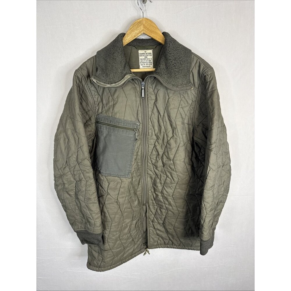 German Army Quilted Liner Jacket Olive Rib Collar Military Men (M/L) Size 6